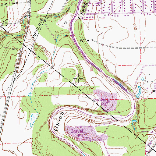 Topographic Map of Manchaca Springs, TX