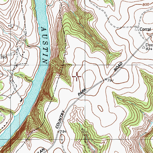 Topographic Map of Santa Monica Springs, TX