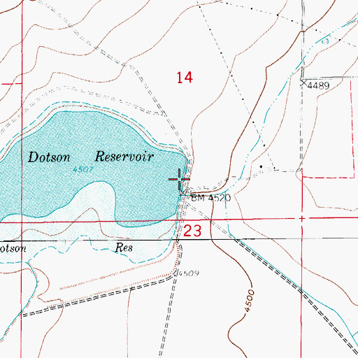 Topographic Map of Dotson and Enlargement Dam, CO
