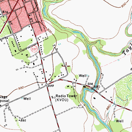 Topographic Map of Leona Springs, TX