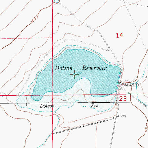 Topographic Map of Dotson and Enlargement Reservoir, CO