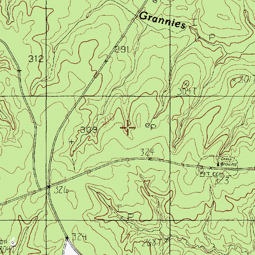 Topographic Map of National Forest Spring, TX