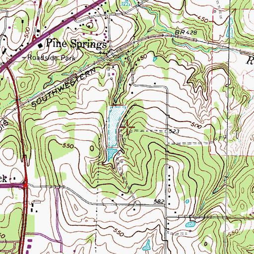 Topographic Map of Cousin Spring, TX