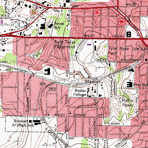 Topographic Map of Neff Springs, TX