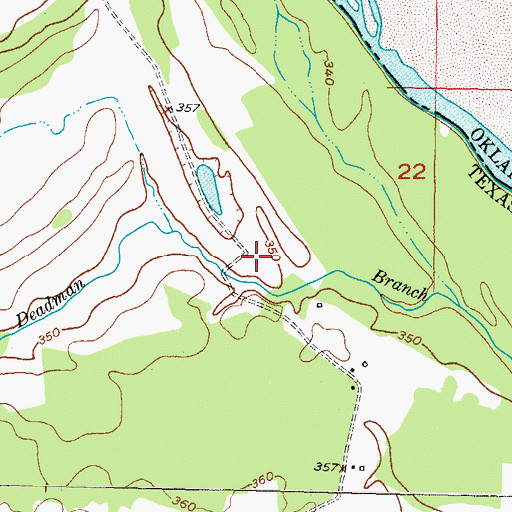 Topographic Map of Bryarly Springs, TX