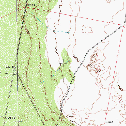 Topographic Map of Hackberry Springs, TX