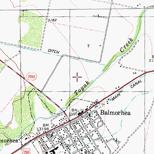 Topographic Map of Sandia Springs, TX