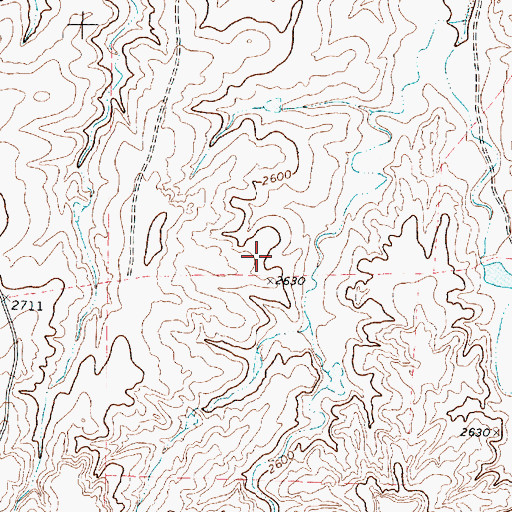 Topographic Map of Waterfield Springs, TX