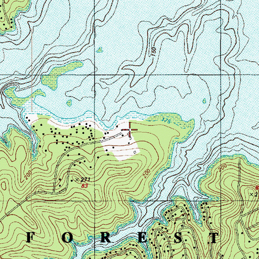 Topographic Map of Hickory Ridge Springs, TX