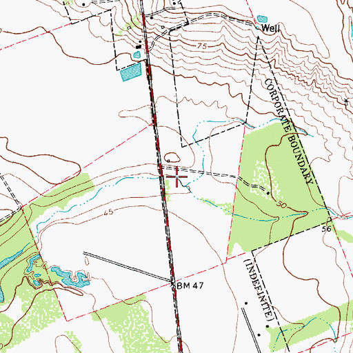 Topographic Map of Round Lake Springs, TX