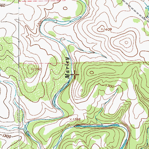 Topographic Map of Boiling Springs, TX