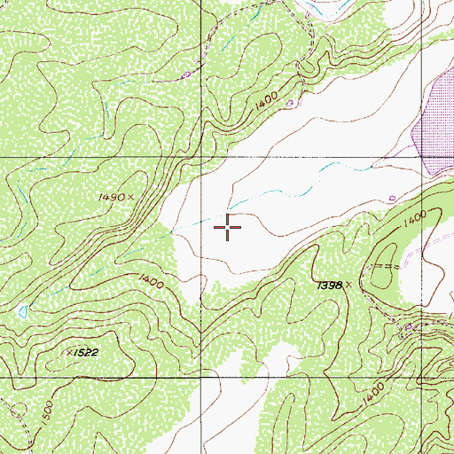 Topographic Map of Hart Springs, TX