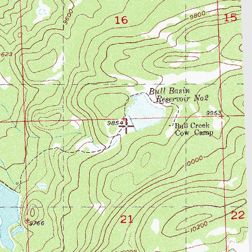 Topographic Map of Bull Basin Number 2 Dam, CO