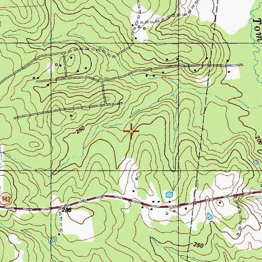 Topographic Map of Bold Springs, TX