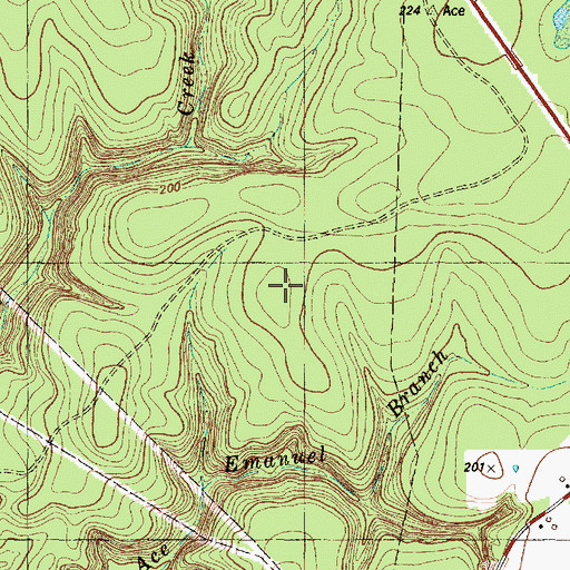 Topographic Map of Drew Springs, TX