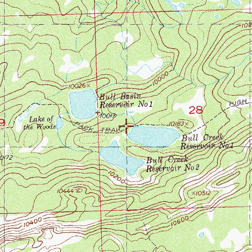 Topographic Map of Bull Creek Number 1 Dam, CO
