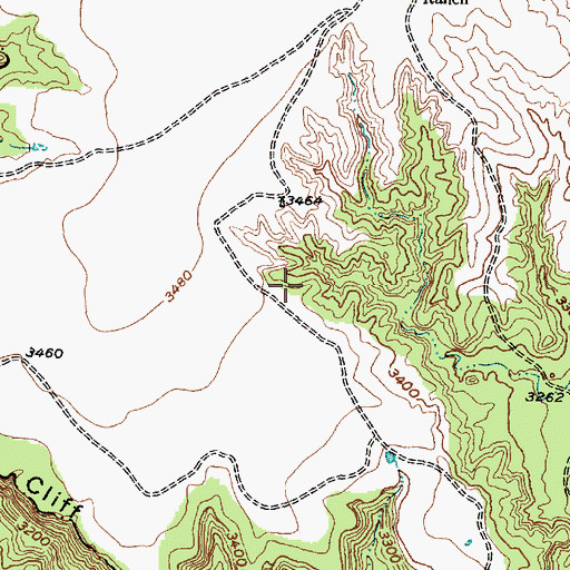 Topographic Map of Tub Springs, TX