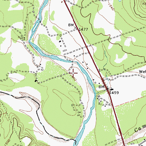 Topographic Map of Camp Wood Spring, TX