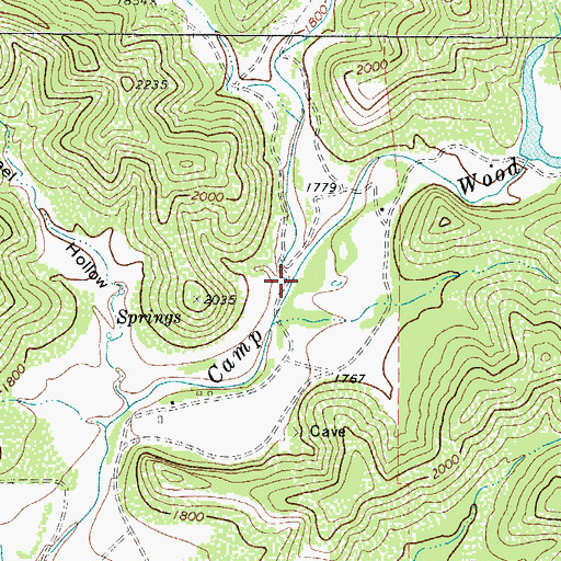 Topographic Map of Eads Springs, TX