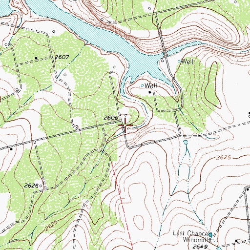 Topographic Map of Pecks Spring, TX
