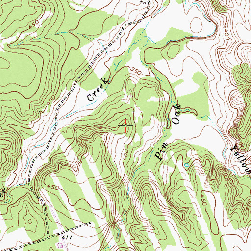Topographic Map of Beaver Springs, TX