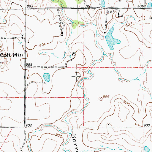 Topographic Map of Barrel Springs, TX