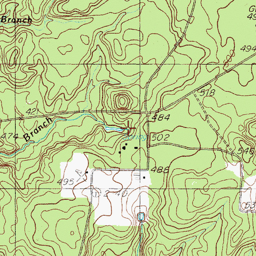 Topographic Map of Tonkawa Spring, TX