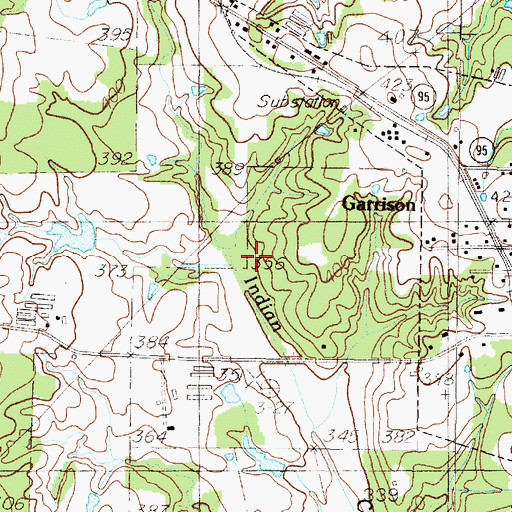 Topographic Map of White and Red Springs, TX