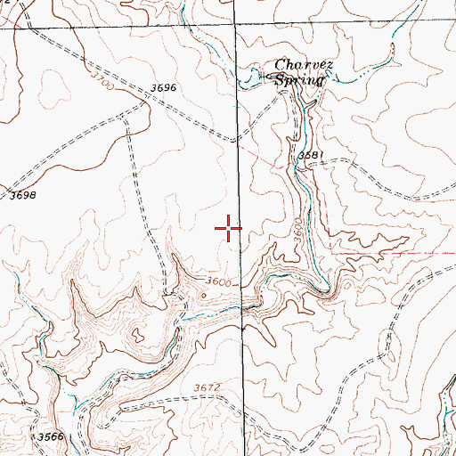 Topographic Map of Chavez Springs, TX