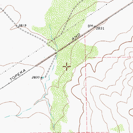 Topographic Map of Cold Springs, TX