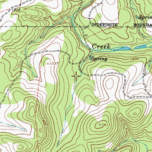 Topographic Map of Falls Creek Spring, TX