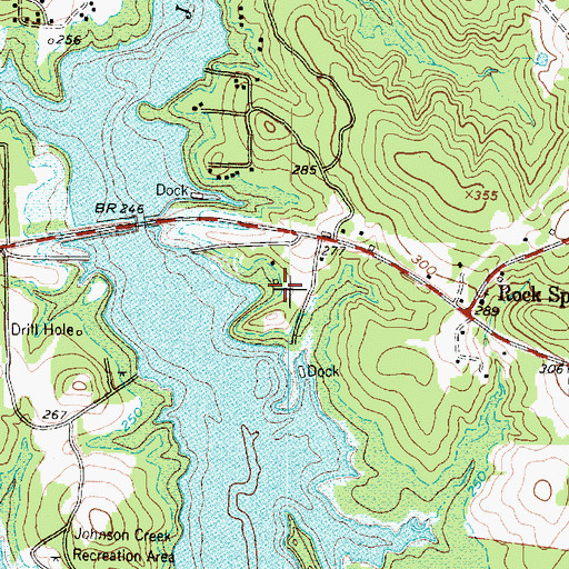 Topographic Map of Rock Springs, TX