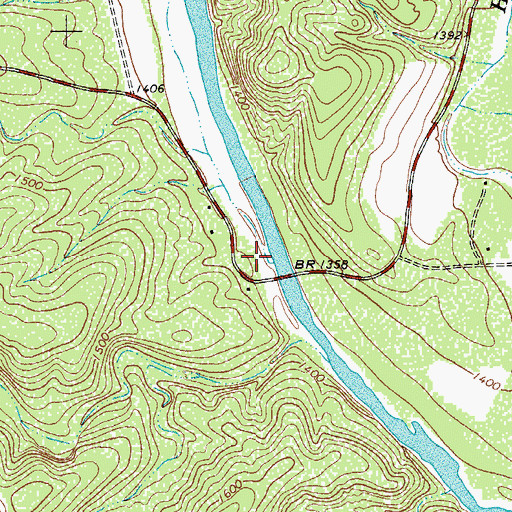 Topographic Map of Mill Springs, TX