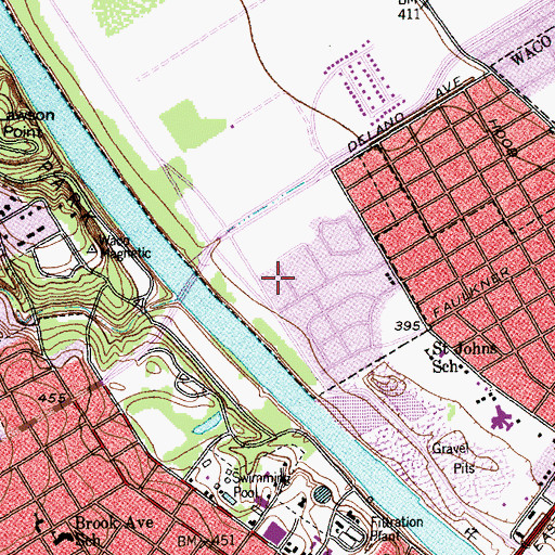 Topographic Map of Waco Springs (historical), TX