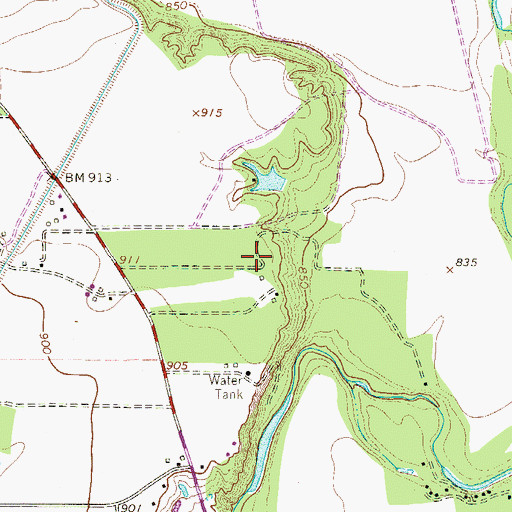 Topographic Map of Haby 2 Springs, TX