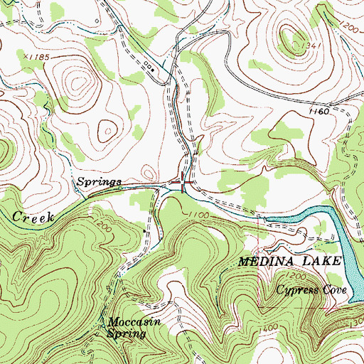 Topographic Map of Pecan Grove Spring, TX