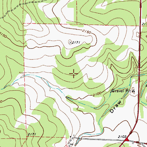 Topographic Map of Vaughn Spring, TX