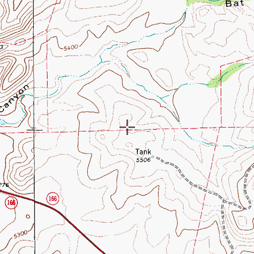 Topographic Map of Barrel Springs, TX
