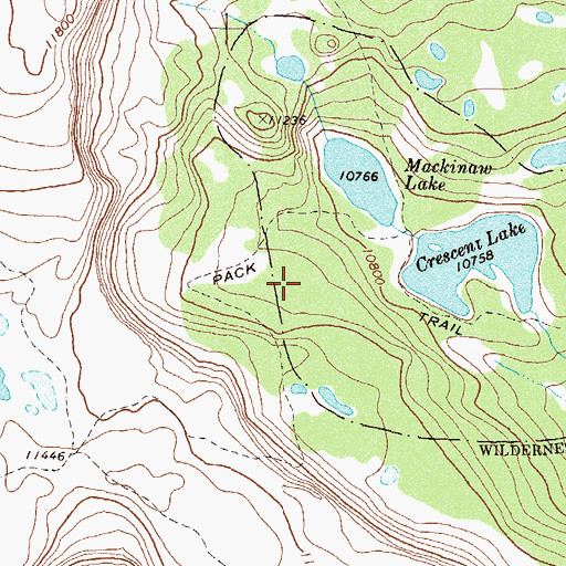 Topographic Map of Crescent Lake Number 1, CO