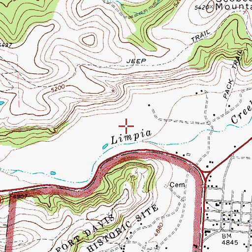 Topographic Map of Fort Davis Spring (historical), TX