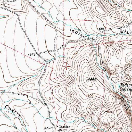 Topographic Map of Indian Springs, TX