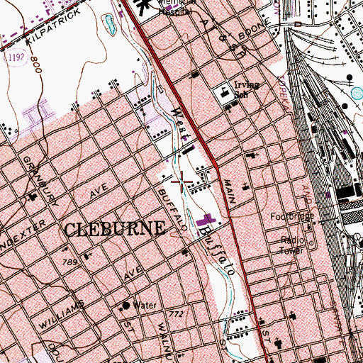 Topographic Map of Cleburne Spring, TX