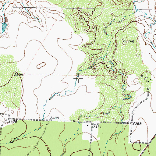 Topographic Map of Elkins Springs, TX