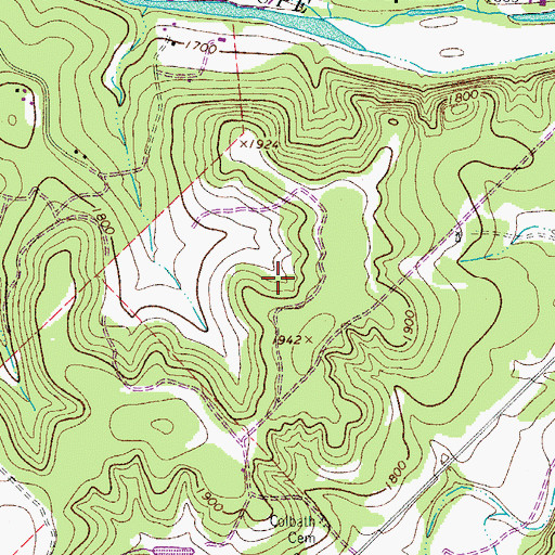 Topographic Map of Colbarth Springs, TX