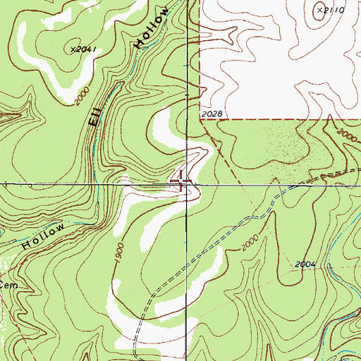 Topographic Map of Headquarters Springs, TX