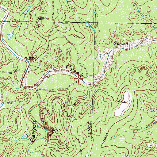 Topographic Map of Dove Creek Spring, TX