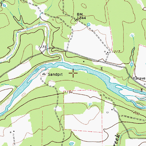 Topographic Map of Castell Spring, TX