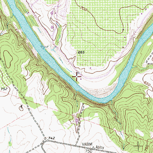 Topographic Map of Fort Spunky Springs, TX