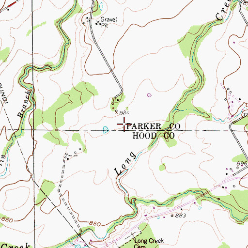 Topographic Map of Parkinson Springs, TX