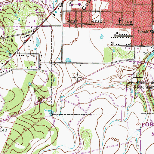 Topographic Map of Fort Richardson Spring, TX